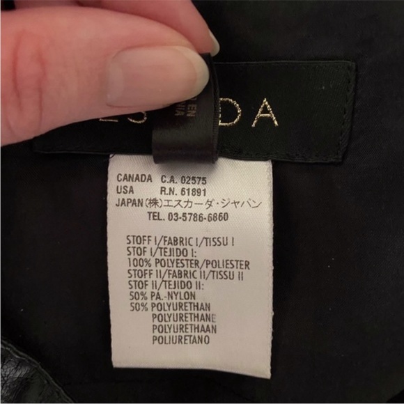 Y2K Escada Pleated Skirt with Faux Leather 34 - Picture 7 of 10